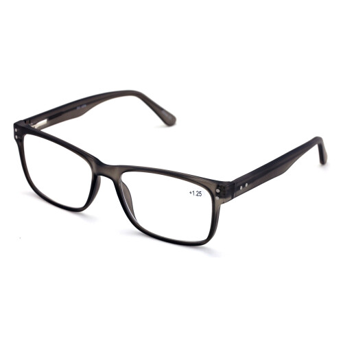 Men's rectangular reading glasses with spring hinge
