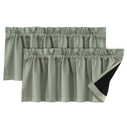 Washranp window valance solid thermal blackout 2 pcs