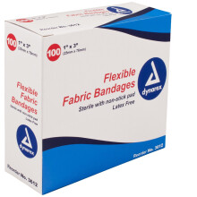 Bandage en Tissu Auto-adhésif Dynarex, 1" x 3" Stérile, 100 Unités (1 Boîte)