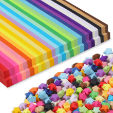 Phinus 2060 Origami Papier - 27 Farben, doppelseitige Sternpapierstreifen für DIY Kunsthandwerk
