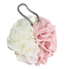 YOLOKE bath loofah sponge pink exfoliating mesh pouf