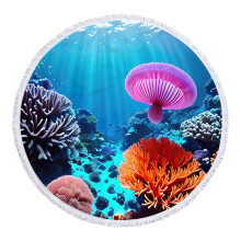 Microfiber Beach Towel Blanket Fast-Drying Round 60in with