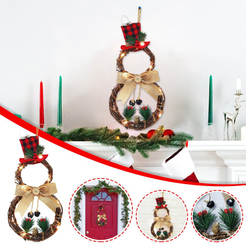 Christmas wreath rattan with LED lights