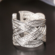 Women's 925 Sterling Silver Claw Ring Woven Mesh US 8