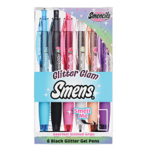 Stylos Gel Pailletés Smens - Stylos à Encre Noire Parfumés, Pointe Moyenne, 6 Compte