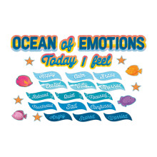Eureka Seas The Day Mini Cartel de Emociones Oceánicas y Decoraciones de Aula, 31 Piezas