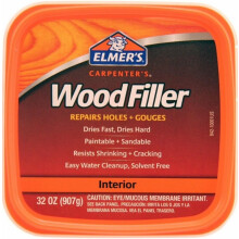 Elmer's E842L Carpenter's Interior Wood Filler; 32 Ounce; Ideal for Repairing Holes, Dents, Scratches, Gouges and Defects On Any Wood, Wallboard, Mold