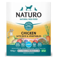 Naturo | Felnőtt - Könnyű | Csirke rizzsel és zöldségekkel - 400 g-os tálca - Csirke rizzsel és zöldségekkel 400 g