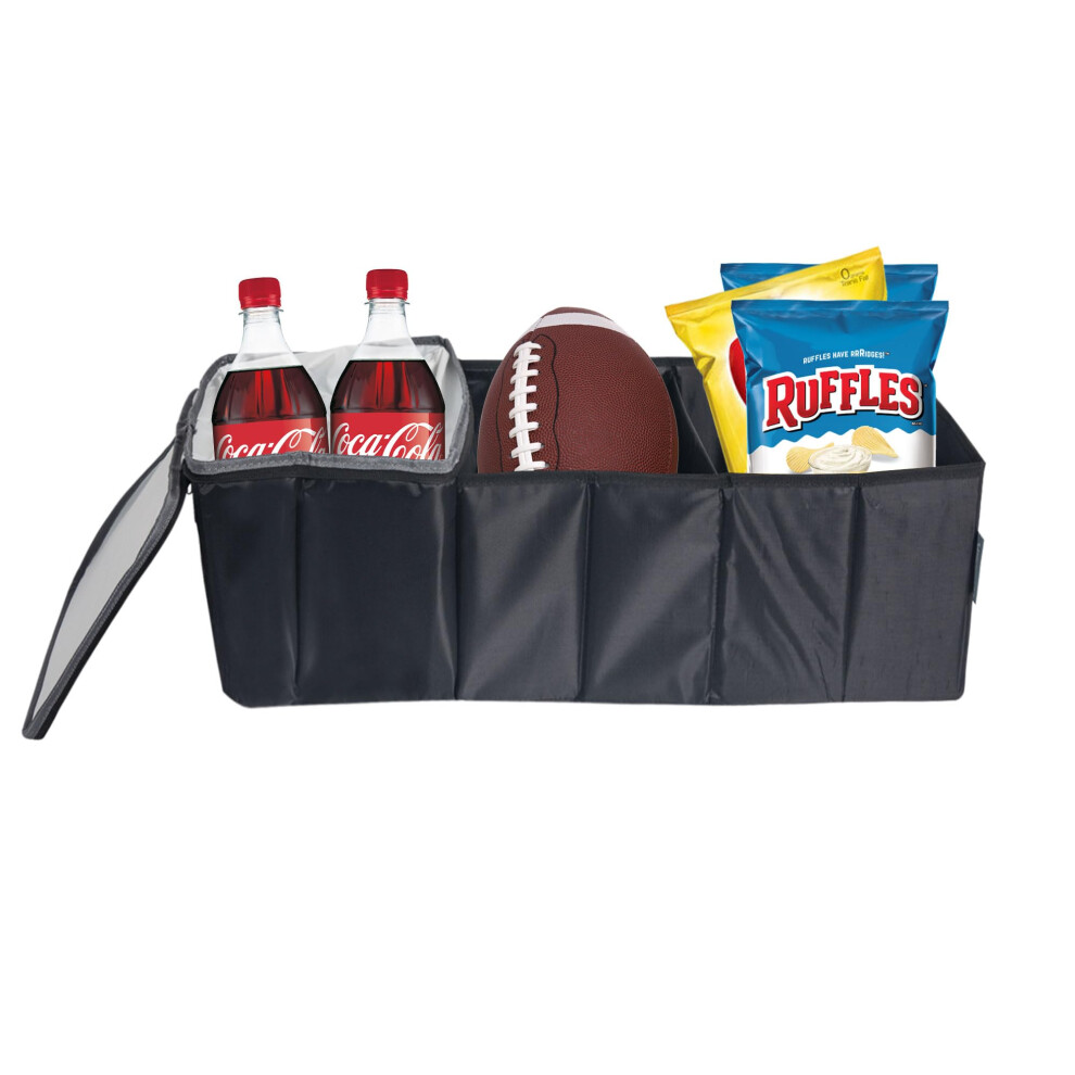 Fh Group Travel Multi-Compartment Car Trunk Cargo Organizer With Cooler For Picnics, Camping And Tailgating Gray 842319161351