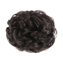 Women's curly clip-in hair ring wig with flower bud design