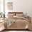 Twin Comforter Set Beige Vertical Stripe 5-Piece 1