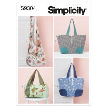 Simplicity Handtas, Hobo, Tote Bag Pakket, Code 9304 Naai Patroon, Één Maat, Wit, SS9304OS