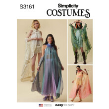 Simplicity SS3161A Dames Lichte Doorzichtige Capes Naai Patroon, Ontwerpcode S3161, Maten XS-S-M-L-XL