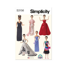 Simplicity SS3156OS 11 1/2" Kläder för Dockor Sy Mönster av Carla Reiss, Designkod S3156, One Size
