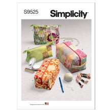 Simplicity SS9525OS Mixed Print Travel Bag Sewing Pattern Kit, Code S9525, One Size