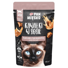 PAN MIĘSKO Pieces in sauce Chicken with quail - wet cat food - 85g