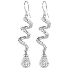 Crystal Leverback Earrings 18K White Gold Plated