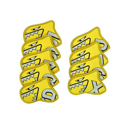 Golf Iron Head Covers Set Yellow 9 Pieces 2