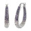 Amethyst hoop earrings 18K white gold graduated 1