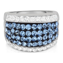 White Gold Plated Crystal Cocktail Ring