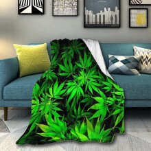 Flannel Throw Blanket Green Brown Camo 50x60 Inches