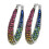 Rainbow Crystal Hoop Earrings White Gold 18K 1