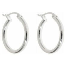 Sterling Silver French Lock Hoop Earrings 15mm