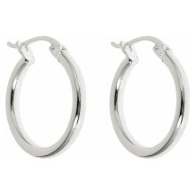 Sterling Silver French Lock Hoop Earrings 15mm