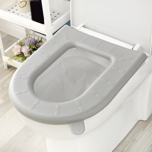 Rainproof Toilet Seat Cover with Handle Gray