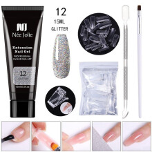 Poly Extension Gel Nail Kit Clear Builder Jelly 15ml