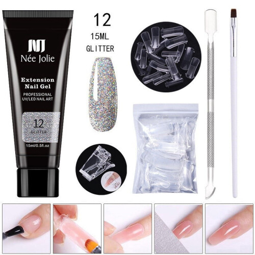 Poly Extension Gel Nail Kit Clear Builder Jelly 15ml