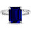 Sterling Silver Emerald Cut Sapphire Ring 4.00 Ct Size 6-9 1