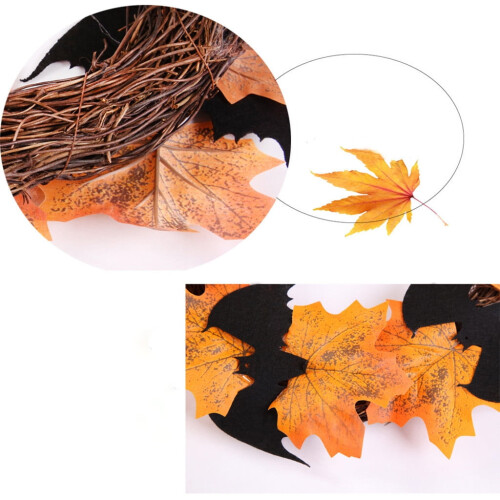 Fall Wreath for Front Door Artificial Maple Leaf Vine 1 Pack 1
