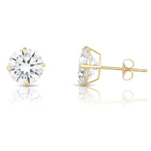 Crystal stud earrings 4.00 ct tw 18k gold plated sterling