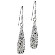 Sterling Silver Dangle Earrings with Crystal Drops 925