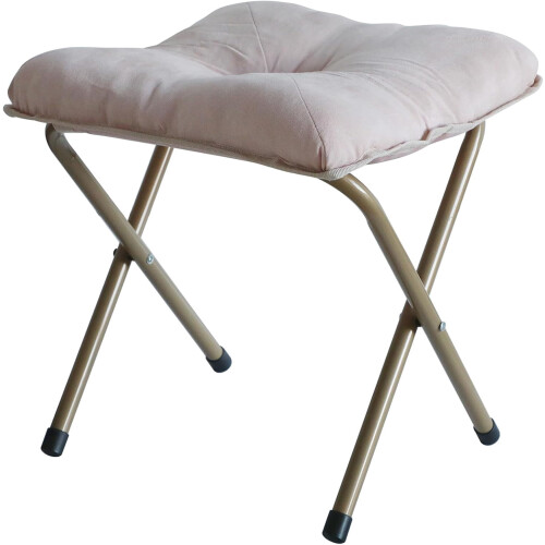 Foldable Ottoman Foot Rest Pink Upholstered 1 Pc