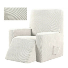 Stretch Recliner Chair Cover White 1 Piece
