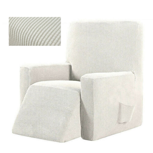 Stretch Recliner Chair Cover White 1 Piece