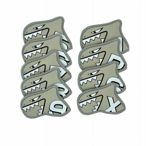 Golf Iron Head Covers Set Gray 9 Pieces 1