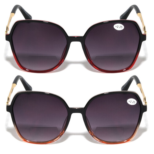 Women's bifocal reading sunglasses +1.75 2 pairs 1