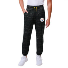 Ultra Game NFL Official Youth Super Soft Supreme Jogger Sweatpants, Pittsburgh Steelers, Black Snow, 18-20
