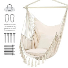 Hammock Chair with Rope Swing, 2 Cushions and Installation