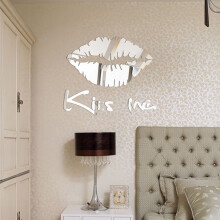 Xchenda kiss me mirror wall sticker removable silver