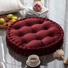 Round velvet meditation cushion with handle 23.6 inch red
