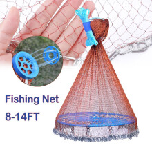 WSYW fishing cast net bait trap 12 ft with chain sinker