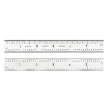 Starrett Veer Tempered Stalen Linialen met Satijn Chroom Afwerking, Snelle Aflezing en Inch Graduatie - 6" Lengte