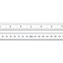 Règle en acier flexible Starrett avec finition chrome satiné, graduations en mm et pouces - 19-1/2" de longueur