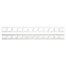 Starrett Volledig Flexibele Stalen Liniaal met Satijn Chroom Afwerking, Snelle Leesbaarheid - 12" Lengte