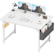 Computer Desk Wood Modern Simple 40 Inch White