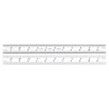 Starrett Veer Tempered Staal Liniaal met Satijn Chroom Afwerking, Snelle Aflezing en Inch Graduatie - 12" Lengte